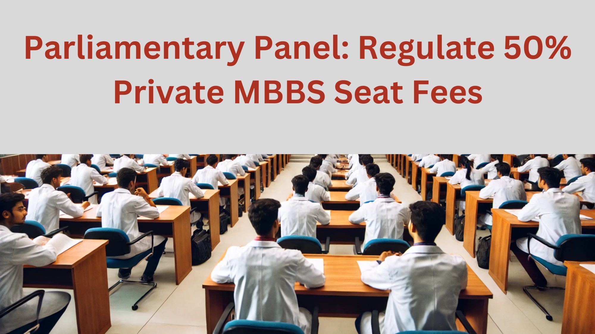 Parliamentary Panel: Regulate 50% Private MBBS Seat Fees